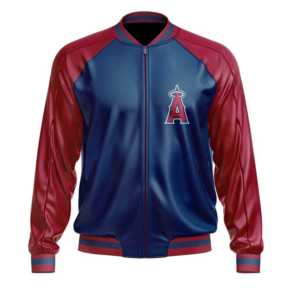 Los Angeles Angels MLB Leather Bomber Jacket (1) Los Angeles Angels MLB Leather Bomber Jacket