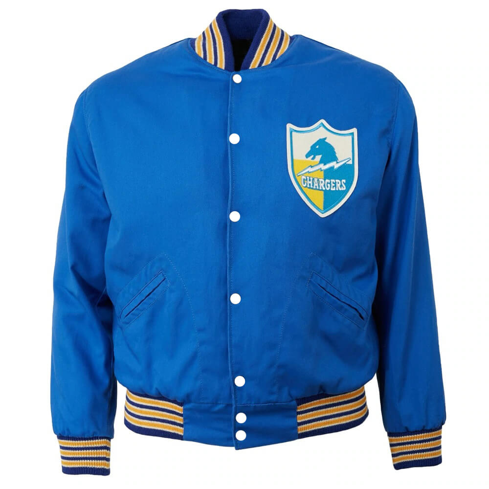 Los Angeles Chargers 1960 Authentic Bomber Jacket (1) Los Angeles Chargers 1960 Authentic Bomber Jacket Front