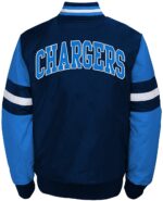 Los Angeles Chargers Blue Bomber Jacket Back