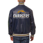 Los Angeles Chargers JH Design Navy Leather Jacket Back