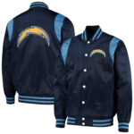 Los Angeles Chargers Navy Blue Twill Satin Jacket Both