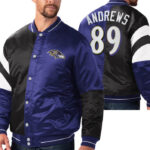 Mark Andrews 89 Baltimore Ravens Tricolor Satin Jacket