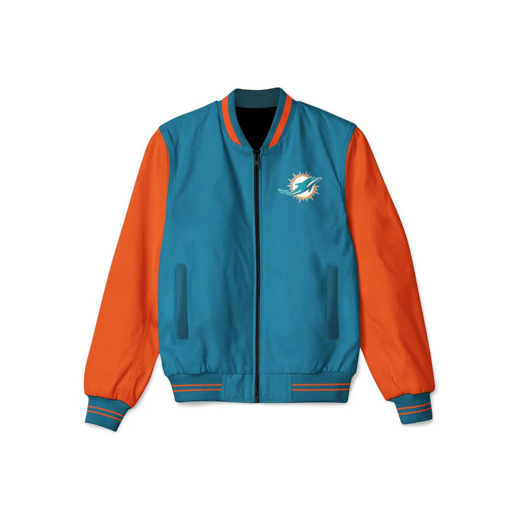 Blue and orange bomber jacket sale