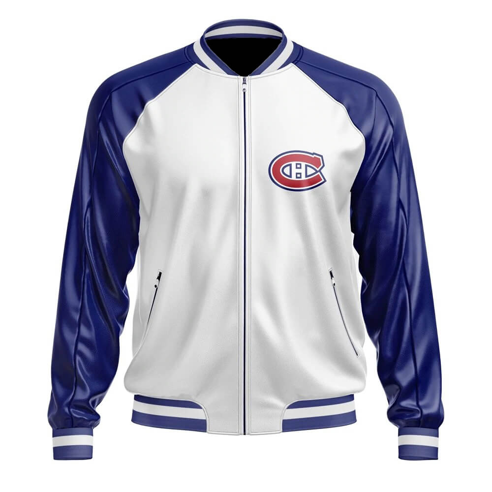 Montreal Canadians Leather NFL Bomber Jacket (1) Montreal Canadians Leather NFL Bomber Jacket