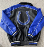 NFL Indianapolis Colts Black And Blue Leather Jacket