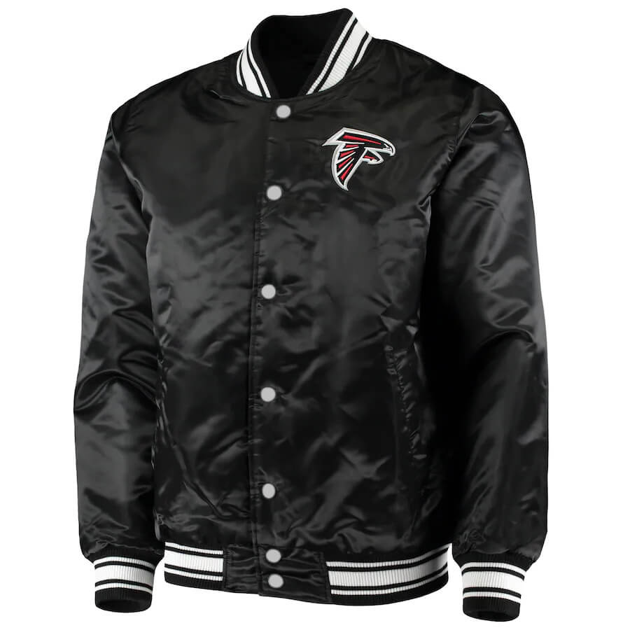 NFL Team Atlanta Falcons Black Satin Jacket (1) NFL Team Atlanta Falcons Black Satin Jacket