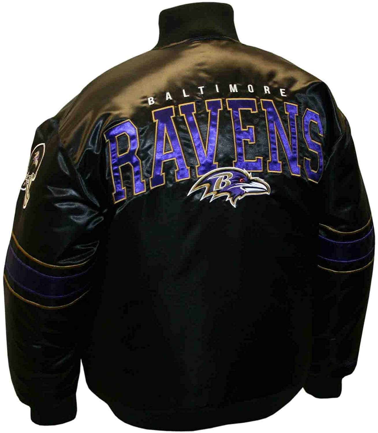 NFL Team Baltimore Ravens Black Satin Jacket - Maker of Jacket