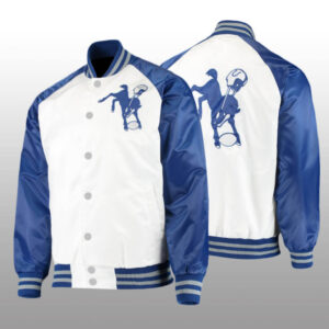 NFL Team Indianapolis Colts White And Royal Satin Jacket