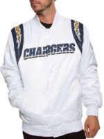 NFL Team Los Angeles Chargers White Satin Jacket Front