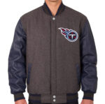 NFL Team Tennessee Titans Brown And Navy Varsity Jacket