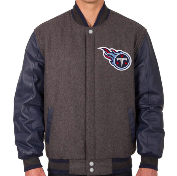NFL Team Tennessee Titans Brown And Navy Varsity Jacket