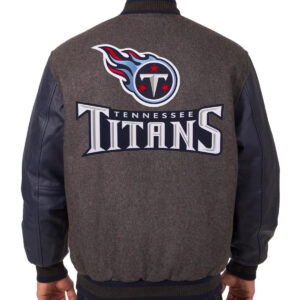 NFL Team Tennessee Titans Brown And Navy Varsity Jacket