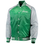 NFL New York Jets Green And White Satin Jacket