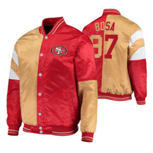 Nick Bosa 97 San Francisco 49ers NFL Satin Jacket