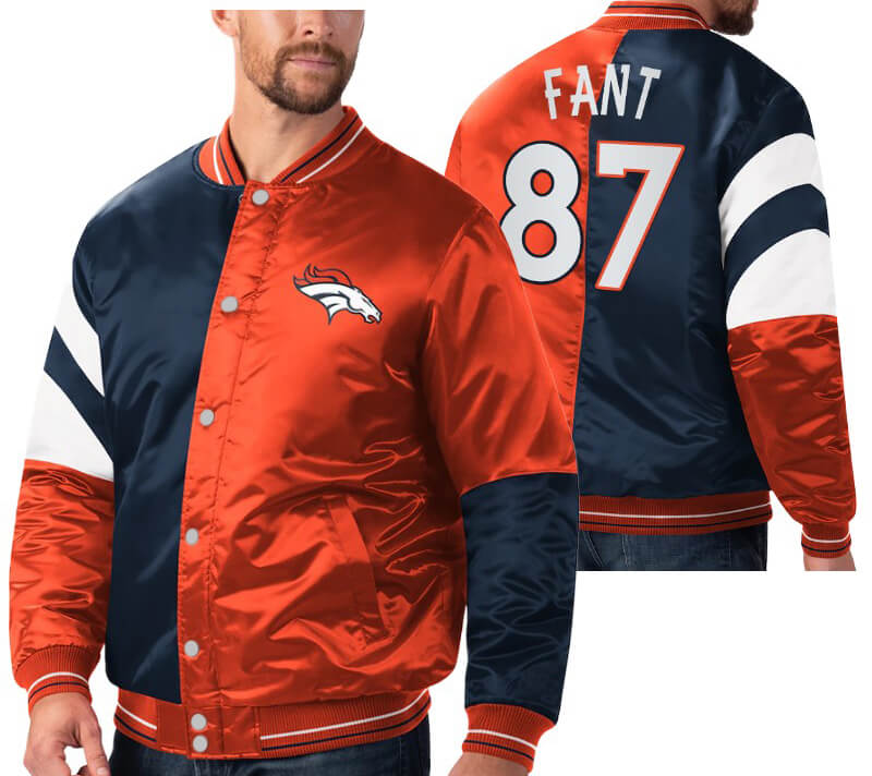 Noah Fant 87 Denver Broncos NFL Satin Jacket (1) Noah Fant 87 Denver Broncos NFL Satin Jacket
