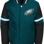 Philadelphia Eagles Green Black Bomber Jacket Front