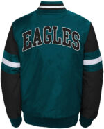 Philadelphia Eagles Green Black Bomber Jacket Back