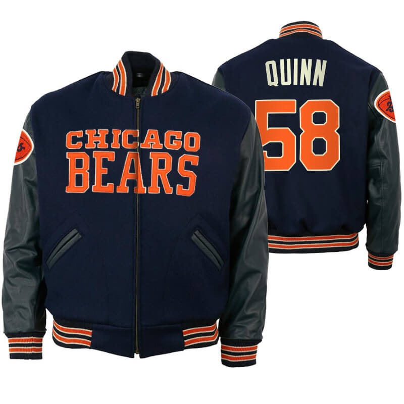 Robert Quinn 58 Chicago Bears NFL Varsity Jacket (1) Robert Quinn 58 Chicago Bears NFL Varsity Jacket