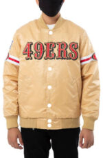 San Francisco 49ers Caramel NFL Satin Jacket Front