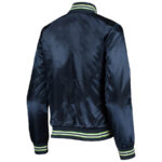 Seattle Seahawks College Navy Satin Jacket Back