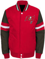 Tampa Bay Buccaneers Red Black Bomber Jacket Front