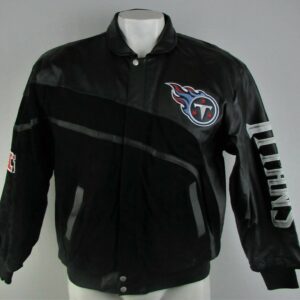 Tennessee Titans NFL Black Wool Leather Jacket
