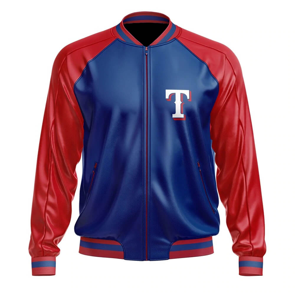 Texas Rangers MLB Leather Bomber Jacket (1) Texas Rangers MLB Leather Bomber Jacket