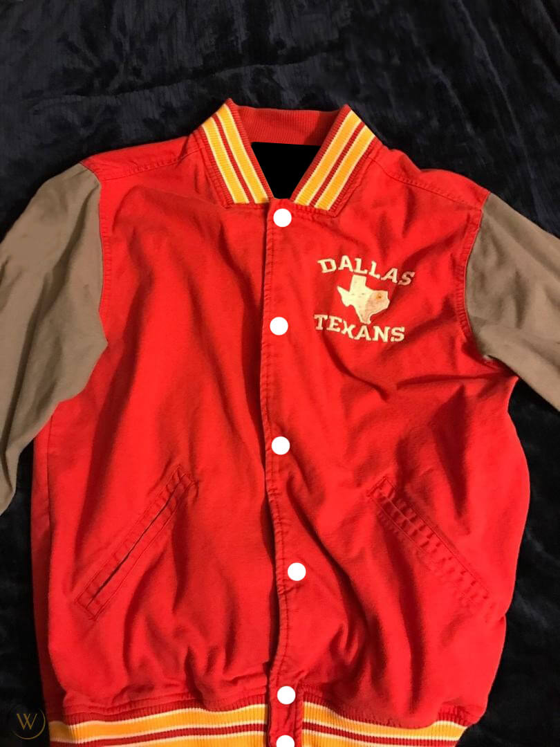 Vintage Dallas Texans Red NFL Varsity Jacket Front
