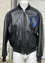 Vintage NFL Indianapolis Colts Black Leather Jacket