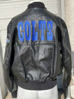 Vintage NFL Indianapolis Colts Black Leather Jacket