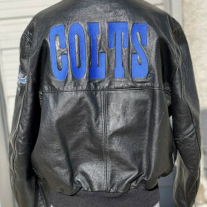 Vintage NFL Indianapolis Colts Black Leather Jacket
