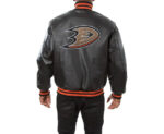 Anaheim Ducks Black Leather NHL Jacket