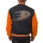 Anaheim Ducks Black Orange Two Tone Wool Jacket