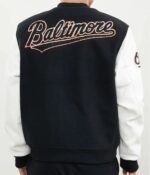 Baltimore Orioles Black And White Letterman Jacket