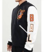 Baltimore Orioles Black And White Letterman Jacket