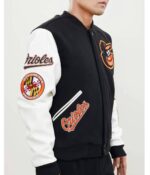 Baltimore Orioles Black And White Letterman Jacket