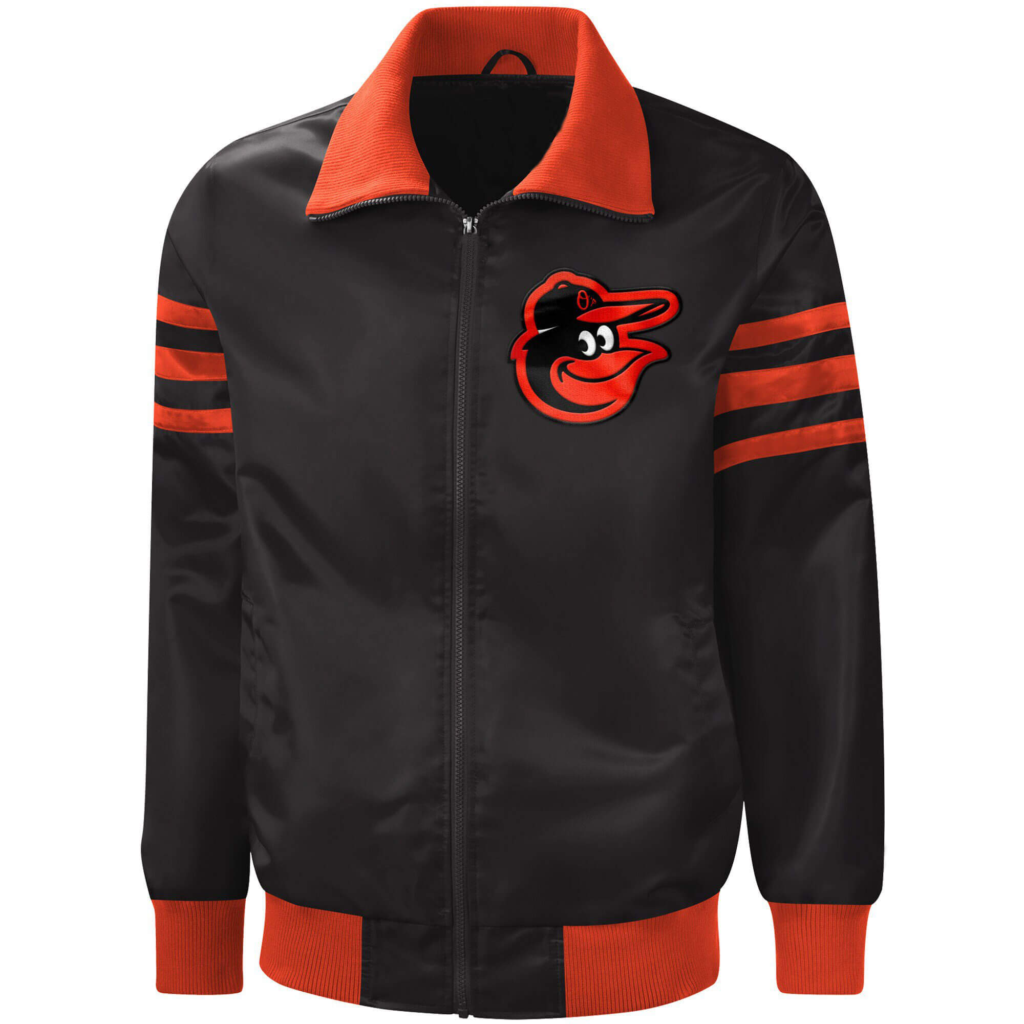 Black Baltimore Orioles The Captain II Satin Jacket (1) Black Baltimore Orioles The Captain II Satin Jacket