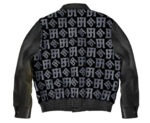 Black JH Monogram Wool And Leather Jacket