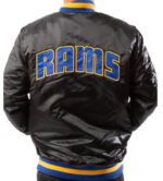 Black Los Angeles Rams NFL Satin Jacket