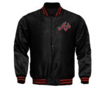 Black MLB Atlanta Braves Locker Room Satin Jacket
