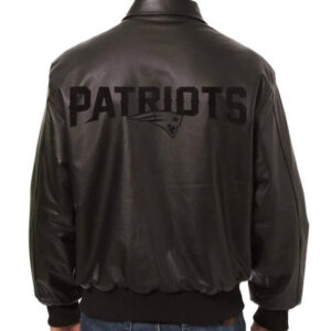 Black New England Patriots NFL Leather Jacket
