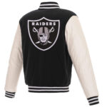 Black White Las Vegas Raiders NFL Varsity Jacket