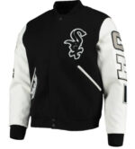 Black White MLB Chicago White Sox Varsity Jacket