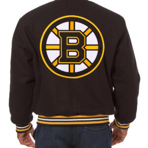 Boston Bruins Jeff Hamilton Black Wool Jacket