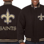 Brown New Orleans Saints NFL Varsity Jacket