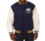 Buffalo Sabres Navy Two Tone Wool Leather Jacket