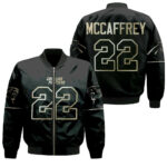 Carolina Panthers Mccaffrey Black NFL Satin Jacket