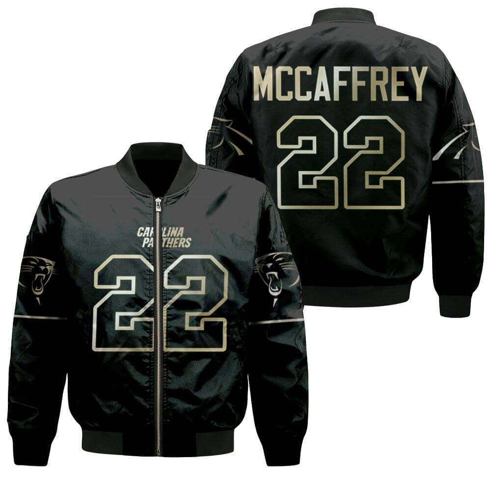 Carolina Panthers Mccaffrey Black NFL Satin Jacket Carolina Panthers Mccaffrey Black NFL Satin Jacket