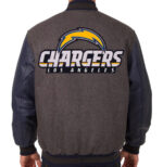 Charcoal Navy Los Angeles Chargers NFL Varsity Jacket
