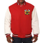 Chicago Blackhawks Two Tone Wool and Leather Jacket